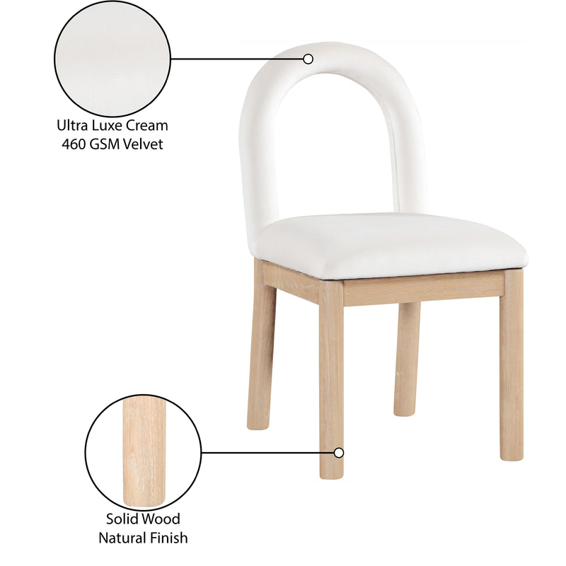 Meridian Conrad Cream Velvet Dining Chair IMAGE 10