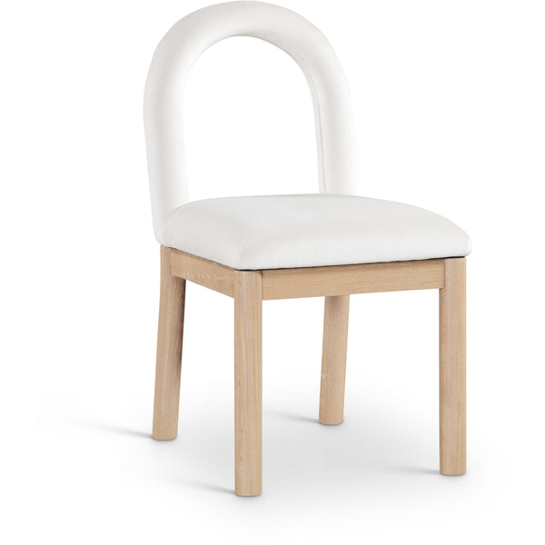 Meridian Conrad Cream Velvet Dining Chair IMAGE 1