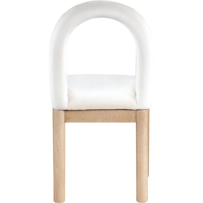 Meridian Conrad Cream Velvet Dining Chair IMAGE 5