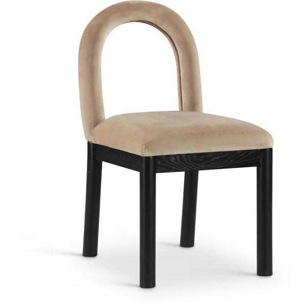 Meridian Conrad Beige Velvet Dining Chair IMAGE 1