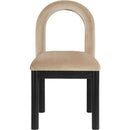 Meridian Conrad Beige Velvet Dining Chair IMAGE 3