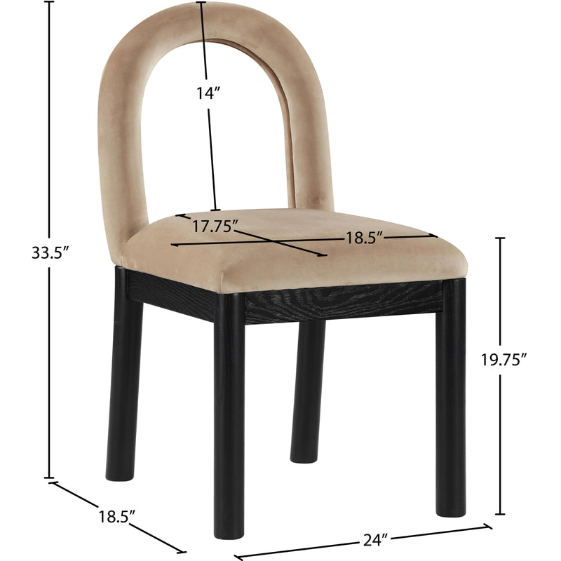 Meridian Conrad Beige Velvet Dining Chair IMAGE 8