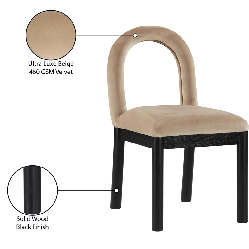 Meridian Conrad Beige Velvet Dining Chair IMAGE 9