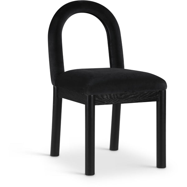 Meridian Conrad Black Velvet Dining Chair IMAGE 1