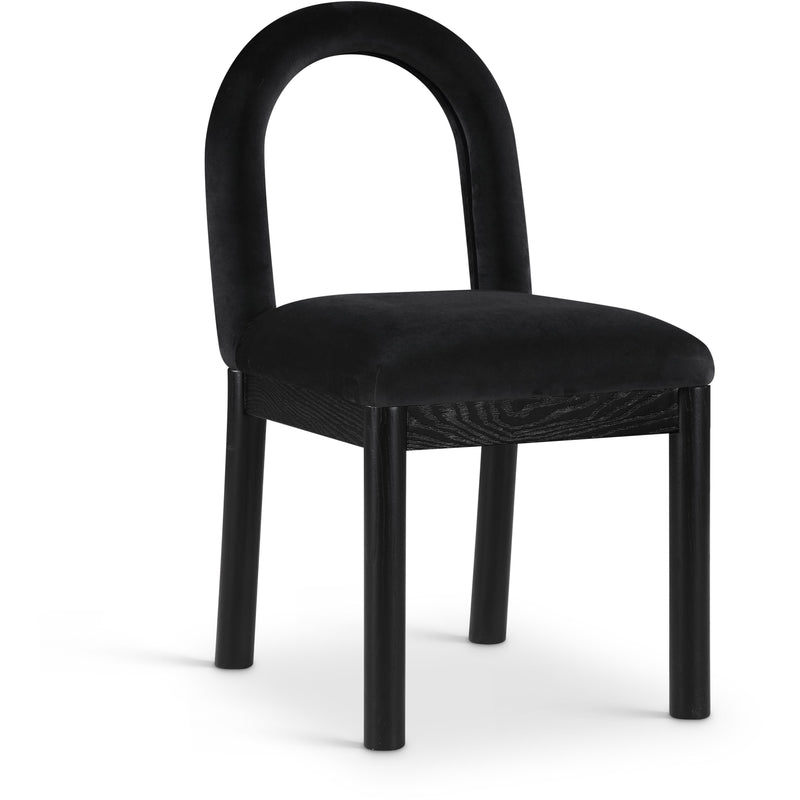 Meridian Conrad Black Velvet Dining Chair IMAGE 1
