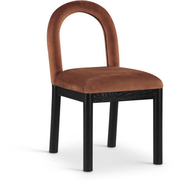Meridian Conrad Cognac Velvet Dining Chair IMAGE 1