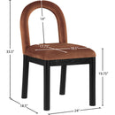 Meridian Conrad Cognac Velvet Dining Chair IMAGE 8