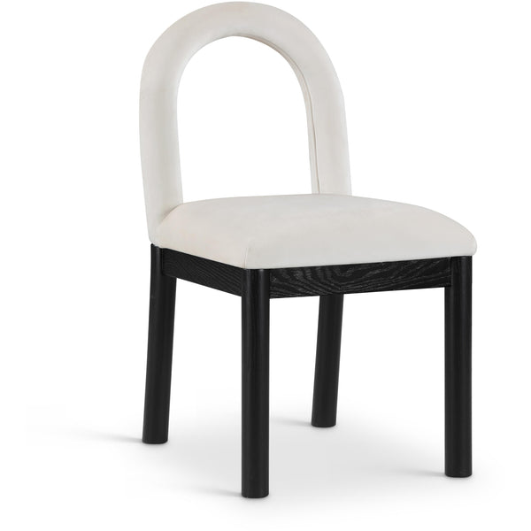 Meridian Conrad Cream Velvet Dining Chair IMAGE 1