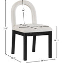 Meridian Conrad Cream Velvet Dining Chair IMAGE 8