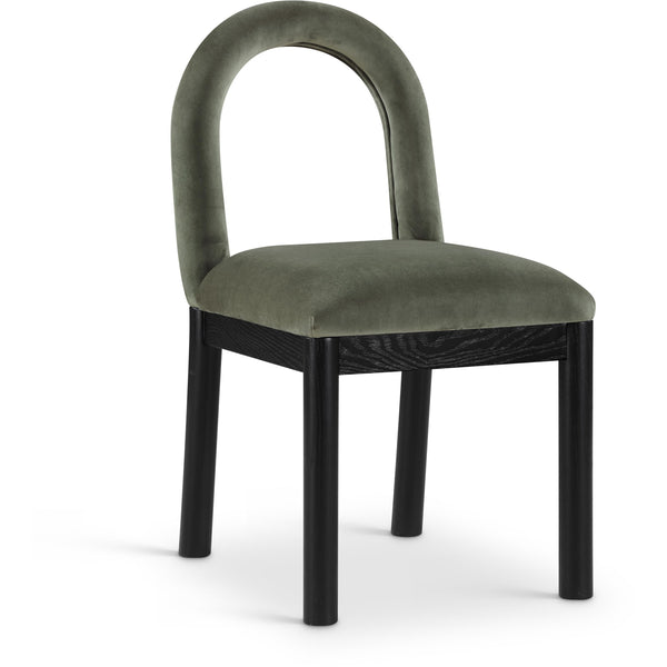 Meridian Conrad Green Velvet Dining Chair IMAGE 1