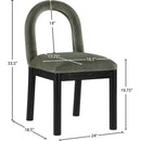 Meridian Conrad Green Velvet Dining Chair IMAGE 8