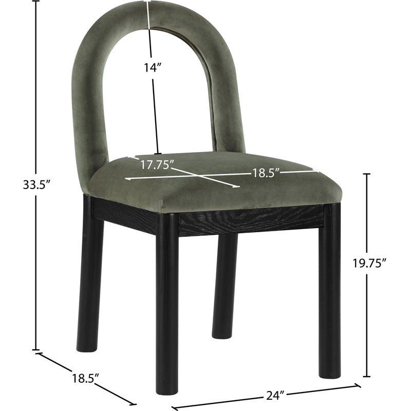 Meridian Conrad Green Velvet Dining Chair IMAGE 8