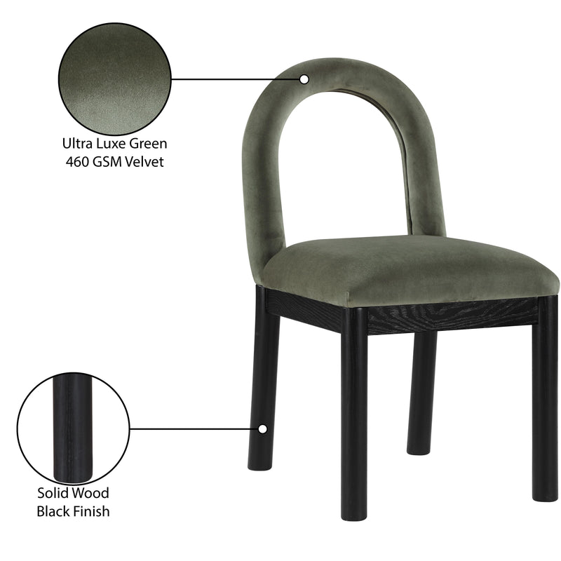 Meridian Conrad Green Velvet Dining Chair IMAGE 9