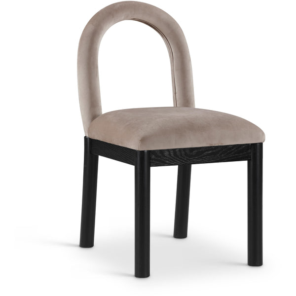Meridian Conrad Taupe Velvet Dining Chair IMAGE 1