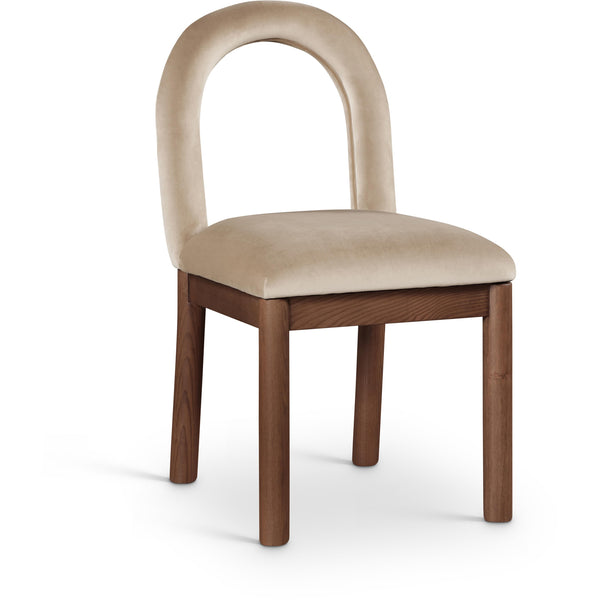 Meridian Conrad Beige Velvet Dining Chair IMAGE 1