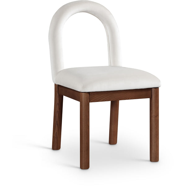 Meridian Conrad Cream Velvet Dining Chair IMAGE 1