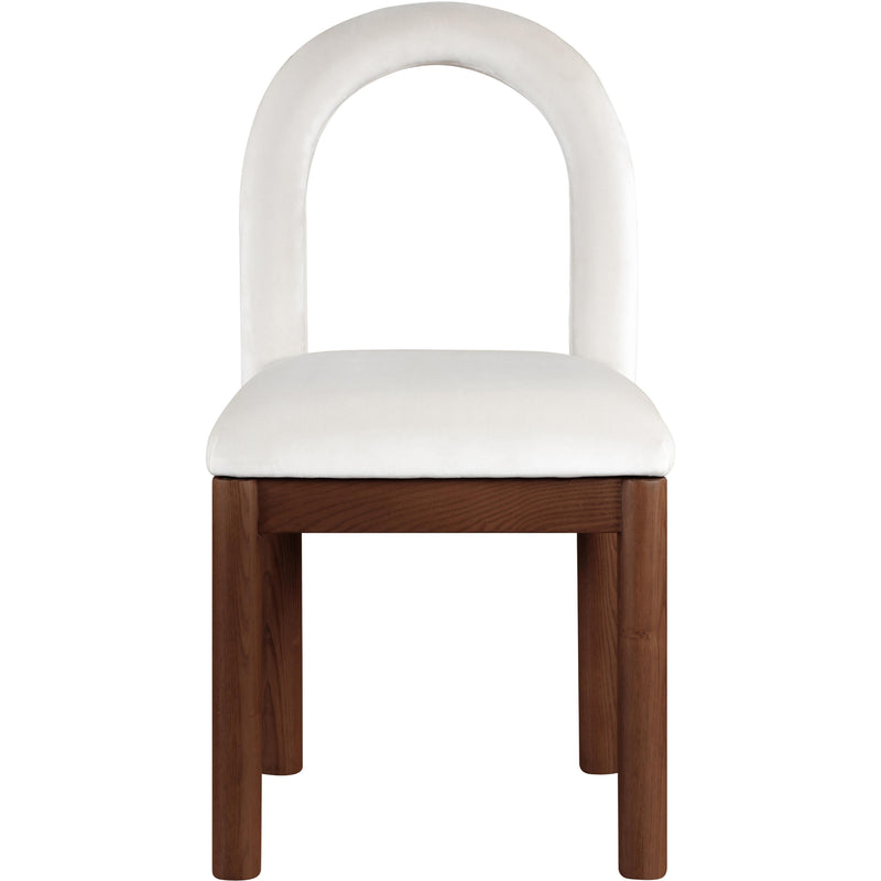 Meridian Conrad Cream Velvet Dining Chair IMAGE 3