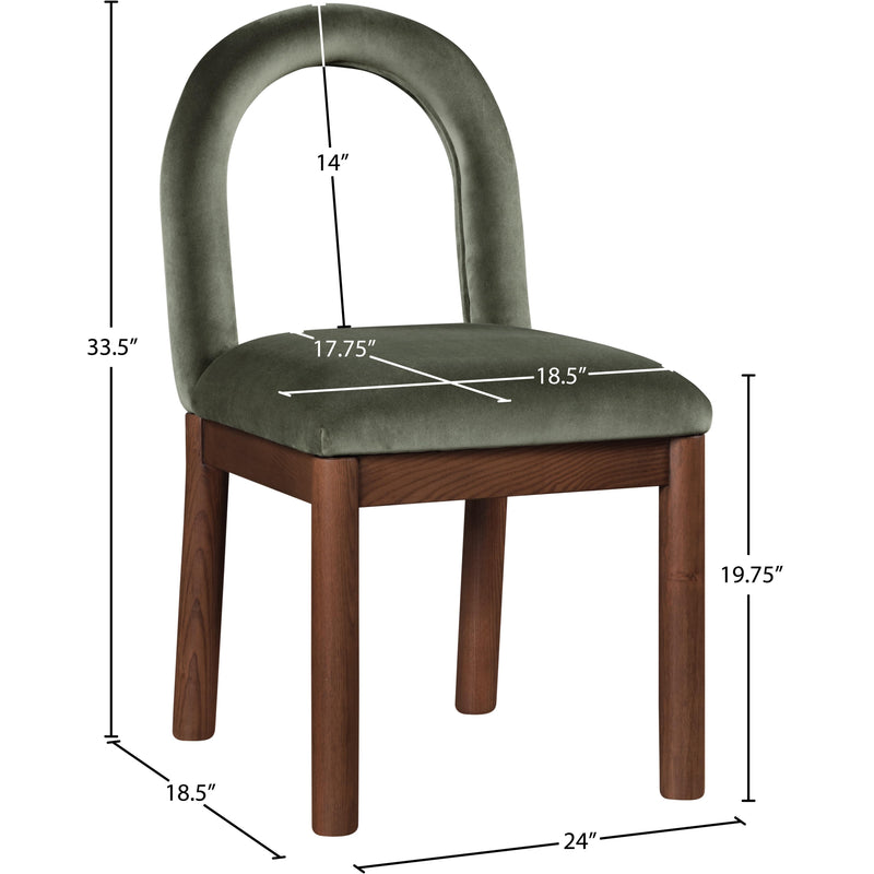 Meridian Conrad Green Velvet Dining Chair IMAGE 8
