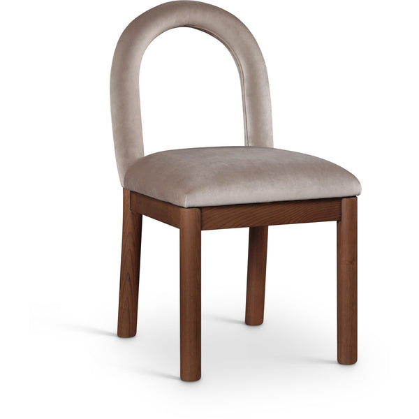 Meridian Conrad Taupe Velvet Dining Chair IMAGE 1