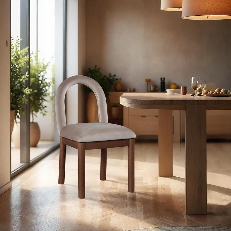 Meridian Conrad Taupe Velvet Dining Chair IMAGE 2