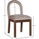 Meridian Conrad Taupe Velvet Dining Chair IMAGE 8