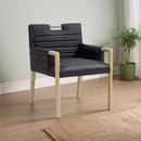 Meridian Aimee Black Vegan Leather Dining Arm Chair IMAGE 2