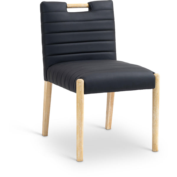 Meridian Aimee Black Vegan Leather Dining Side Chair IMAGE 1