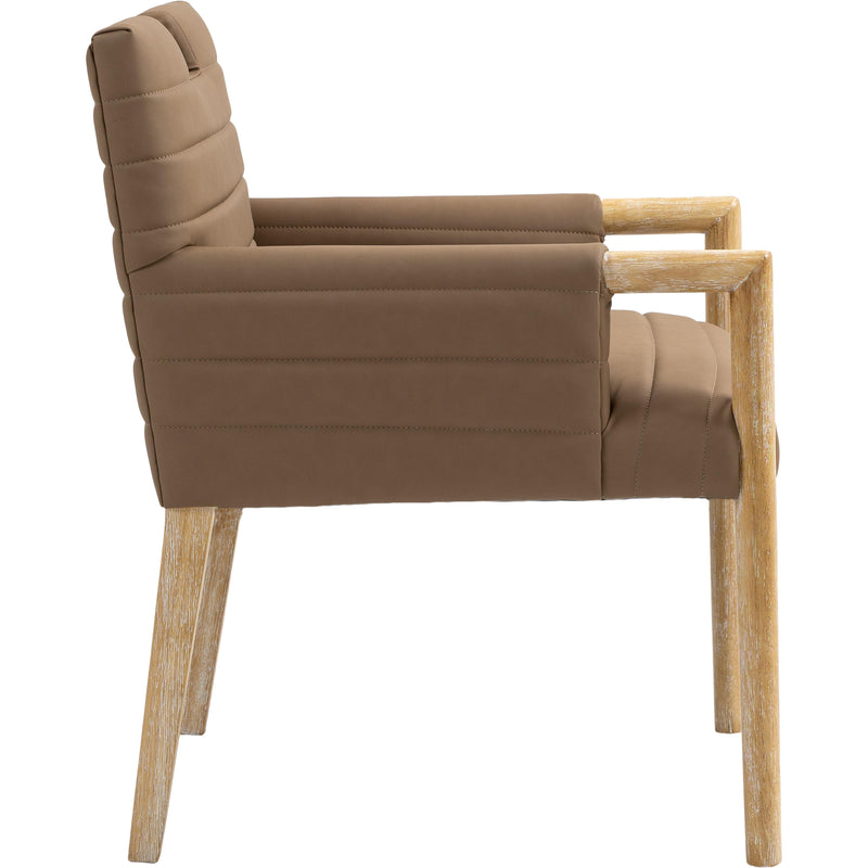Meridian Aimee Brown Vegan Leather Dining Arm Chair IMAGE 4