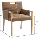 Meridian Aimee Brown Vegan Leather Dining Arm Chair IMAGE 9