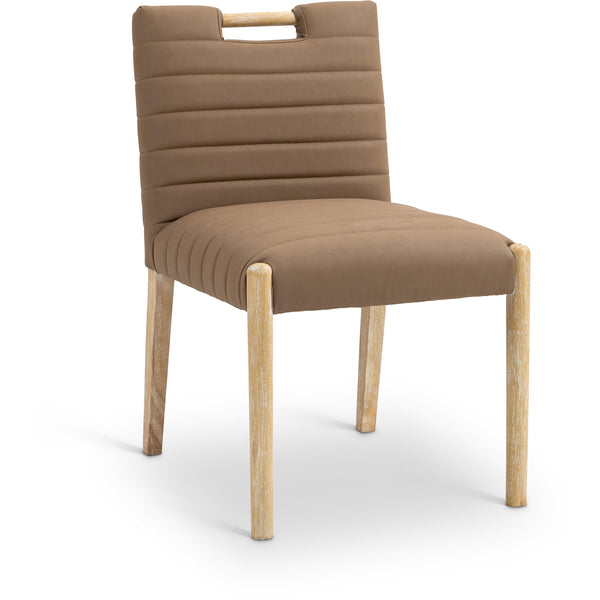 Meridian Aimee Brown Vegan Leather Dining Side Chair IMAGE 1