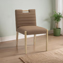 Meridian Aimee Brown Vegan Leather Dining Side Chair IMAGE 2