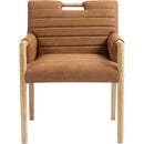 Meridian Aimee Cognac Vegan Leather Dining Arm Chair IMAGE 3