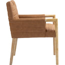 Meridian Aimee Cognac Vegan Leather Dining Arm Chair IMAGE 4