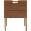 Meridian Aimee Cognac Vegan Leather Dining Arm Chair IMAGE 5