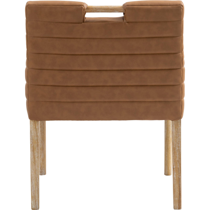 Meridian Aimee Cognac Vegan Leather Dining Arm Chair IMAGE 5