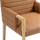 Meridian Aimee Cognac Vegan Leather Dining Arm Chair IMAGE 7