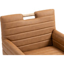 Meridian Aimee Cognac Vegan Leather Dining Arm Chair IMAGE 8