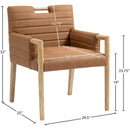 Meridian Aimee Cognac Vegan Leather Dining Arm Chair IMAGE 9