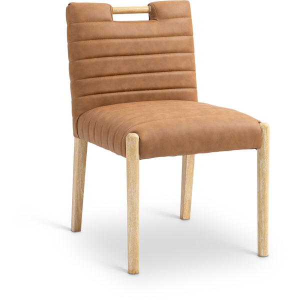 Meridian Aimee Cognac Vegan Leather Dining Side Chair IMAGE 1