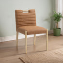 Meridian Aimee Cognac Vegan Leather Dining Side Chair IMAGE 2