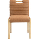 Meridian Aimee Cognac Vegan Leather Dining Side Chair IMAGE 3