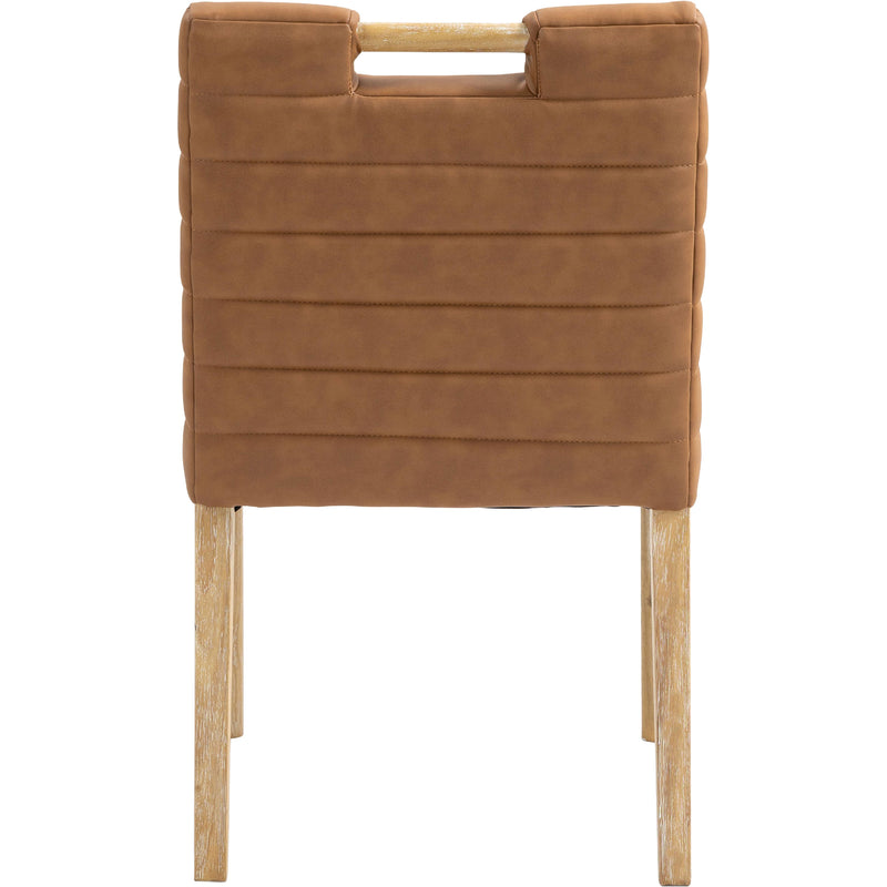 Meridian Aimee Cognac Vegan Leather Dining Side Chair IMAGE 5