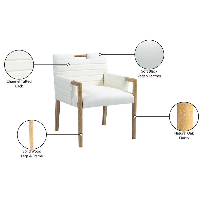 Meridian Aimee Cream Vegan Leather Dining Arm Chair IMAGE 10