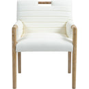 Meridian Aimee Cream Vegan Leather Dining Arm Chair IMAGE 2