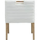 Meridian Aimee Cream Vegan Leather Dining Arm Chair IMAGE 4