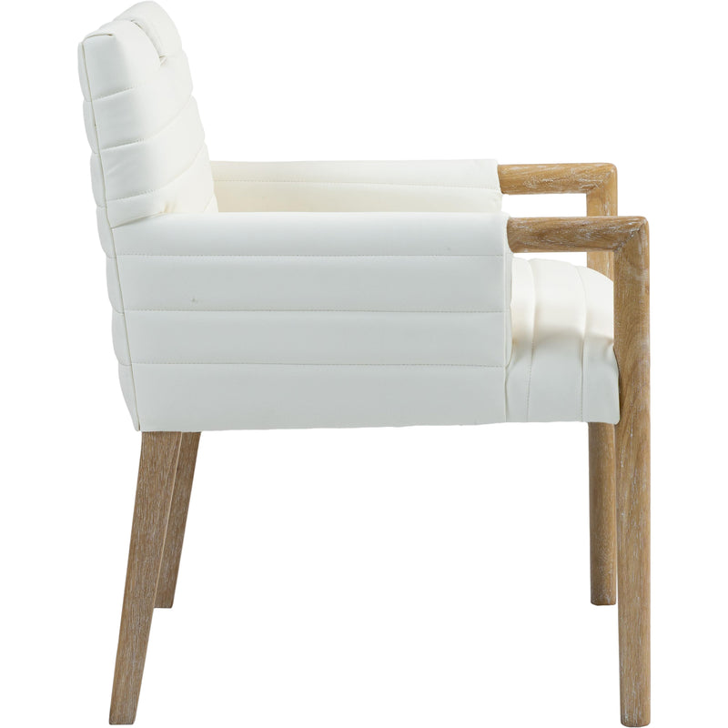 Meridian Aimee Cream Vegan Leather Dining Arm Chair IMAGE 4