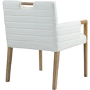 Meridian Aimee Cream Vegan Leather Dining Arm Chair IMAGE 5