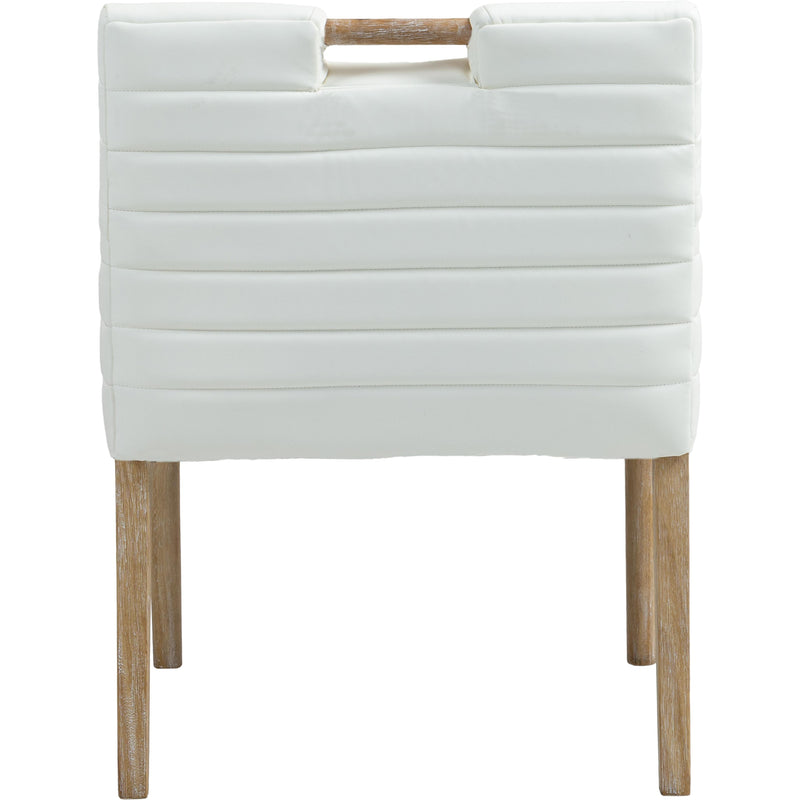 Meridian Aimee Cream Vegan Leather Dining Arm Chair IMAGE 5