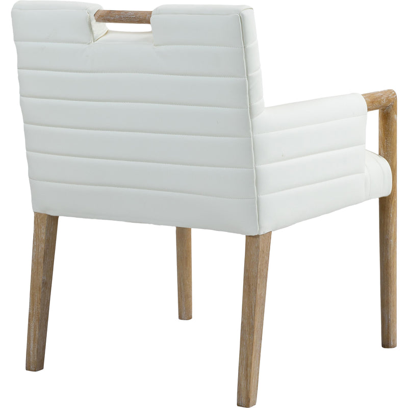 Meridian Aimee Cream Vegan Leather Dining Arm Chair IMAGE 6