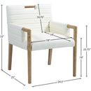 Meridian Aimee Cream Vegan Leather Dining Arm Chair IMAGE 8